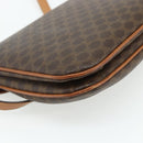 CELINE Macadam Canvas Shoulder Bag PVC Leather Brown Gold Auth 178221A-16