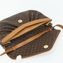 CELINE Macadam Canvas Shoulder Bag PVC Leather Brown Gold Auth 178221A-10