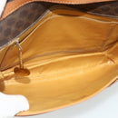 CELINE Macadam Canvas Shoulder Bag PVC Leather Brown Gold Auth 178221A-11