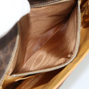CELINE Macadam Canvas Shoulder Bag PVC Leather Brown Gold Auth 178221A-12