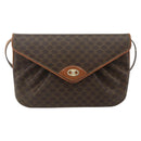 CELINE Macadam Canvas Shoulder Bag PVC Leather Brown Gold Auth 178221A-13