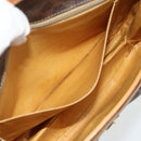 CELINE Macadam Canvas Shoulder Bag PVC Leather Brown Gold Auth 178221A-20