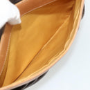 CELINE Macadam Canvas Shoulder Bag PVC Leather Brown Gold Auth 178221A-21