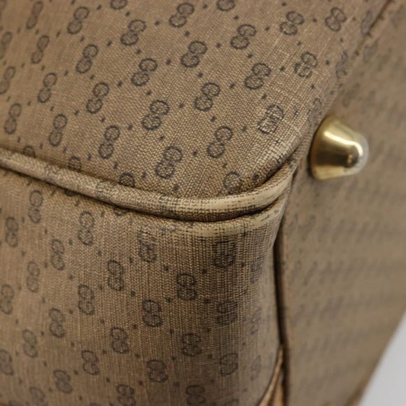 GUCCI Micro GG Supreme Web Sherry Line Boston Bag PVC Beige Gold Auth 178224