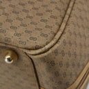 GUCCI Micro GG Supreme Web Sherry Line Boston Bag PVC Beige Gold Auth 178224-14