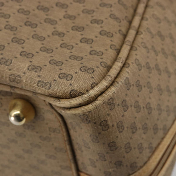 GUCCI Micro GG Supreme Web Sherry Line Boston Bag PVC Beige Gold Auth 178224
