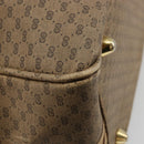 GUCCI Micro GG Supreme Web Sherry Line Boston Bag PVC Beige Gold Auth 178224-15