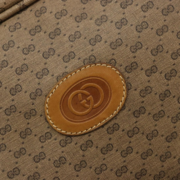 GUCCI Micro GG Supreme Web Sherry Line Boston Bag PVC Beige Gold Auth 178224