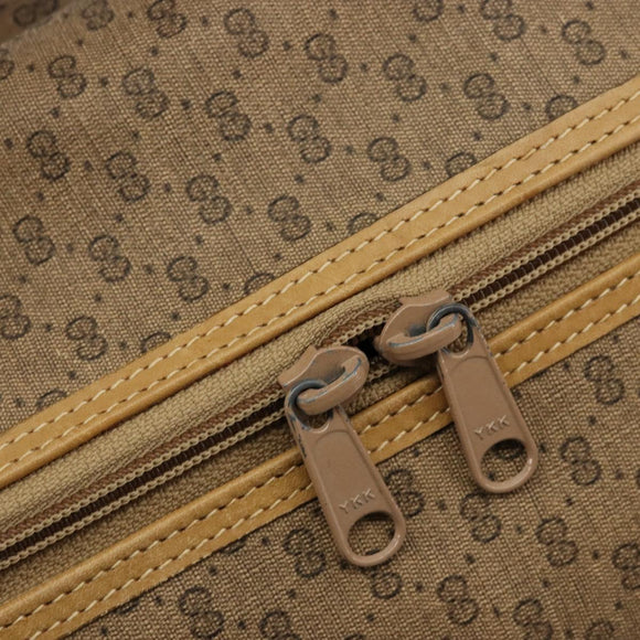 GUCCI Micro GG Supreme Web Sherry Line Boston Bag PVC Beige Gold Auth 178224