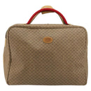 GUCCI Micro GG Supreme Web Sherry Line Boston Bag PVC Beige Gold Auth 178224-2