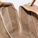 GUCCI Micro GG Supreme Web Sherry Line Boston Bag PVC Beige Gold Auth 178224-20
