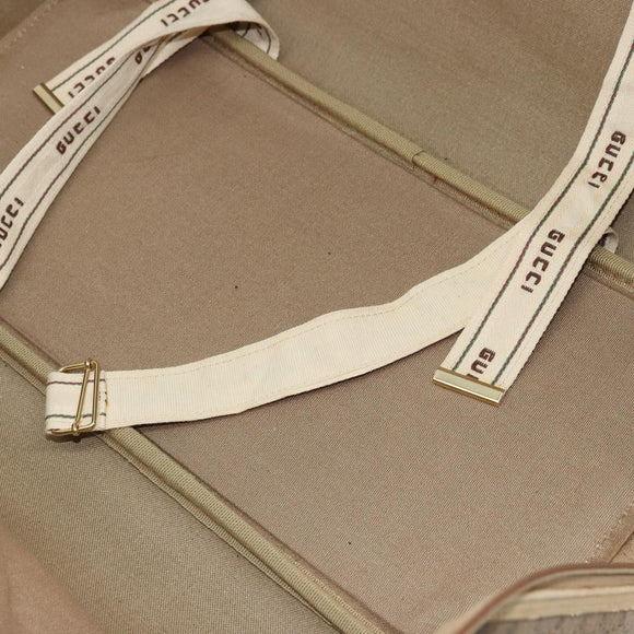GUCCI Micro GG Supreme Web Sherry Line Boston Bag PVC Beige Gold Auth 178224