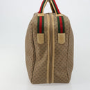 GUCCI Micro GG Supreme Web Sherry Line Boston Bag PVC Beige Gold Auth 178224-5