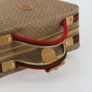 GUCCI Micro GG Supreme Web Sherry Line Boston Bag PVC Beige Gold Auth 178224-7
