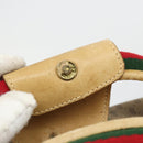 GUCCI Micro GG Supreme Web Sherry Line Boston Bag PVC Beige Gold Auth 178224-9