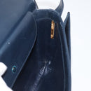 GUCCI Sherry Line Shoulder Bag Leather Navy Gold Auth 178242-19