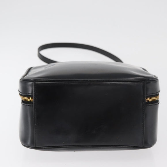 GUCCI Bamboo Hand Bag Leather 2way Black Gold Auth 178244