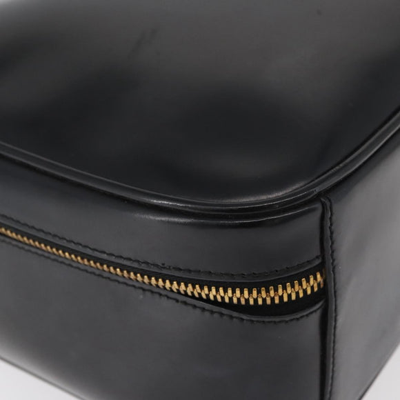 GUCCI Bamboo Hand Bag Leather 2way Black Gold Auth 178244