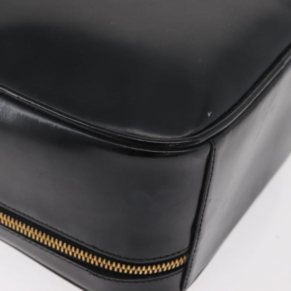 GUCCI Bamboo Hand Bag Leather 2way Black Gold Auth 178244