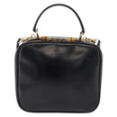 GUCCI Bamboo Hand Bag Leather 2way Black Gold Auth 178244-13