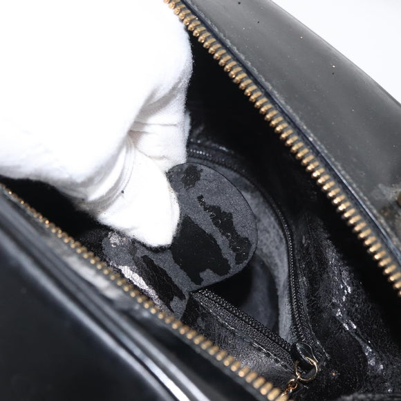 GUCCI Bamboo Hand Bag Leather 2way Black Gold Auth 178244
