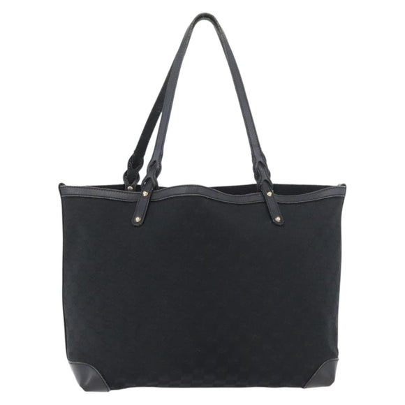 GUCCI Tote Bag Canvas Black Gold 247209 Auth 178246
