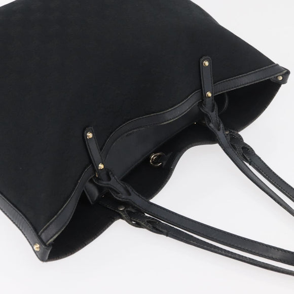 GUCCI Tote Bag Canvas Black Gold 247209 Auth 178246