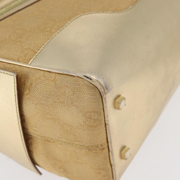 GUCCI GG Canvas Hand Bag Gold 002 1115 Auth 178250