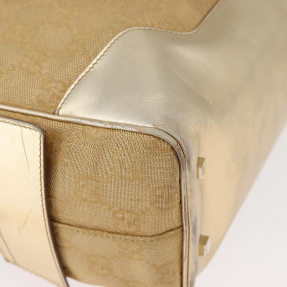 GUCCI GG Canvas Hand Bag Gold 002 1115 Auth 178250