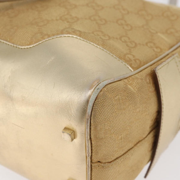 GUCCI GG Canvas Hand Bag Gold 002 1115 Auth 178250