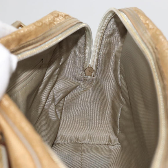 GUCCI GG Canvas Hand Bag Gold 002 1115 Auth 178250