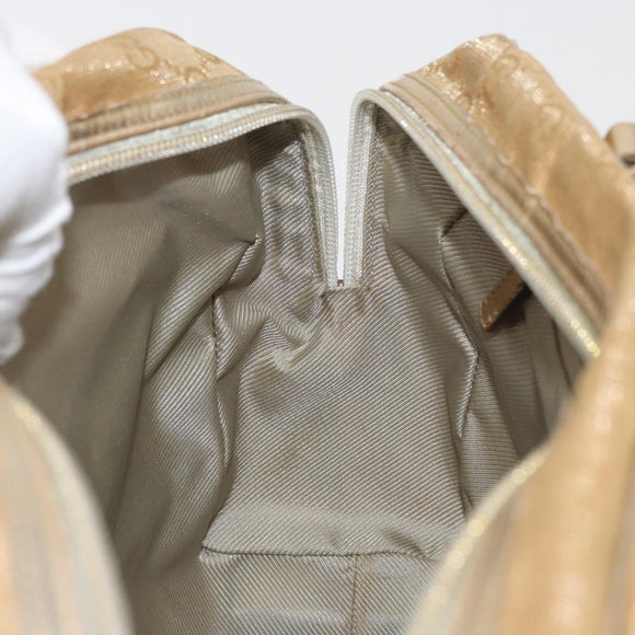GUCCI GG Canvas Hand Bag Gold 002 1115 Auth 178250