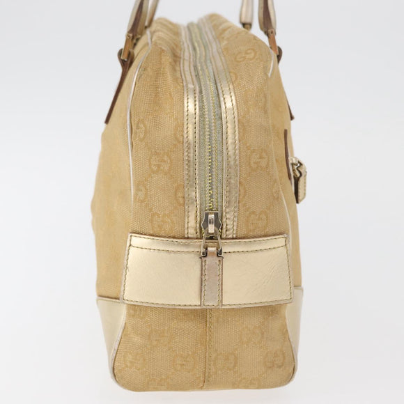 GUCCI GG Canvas Hand Bag Gold 002 1115 Auth 178250