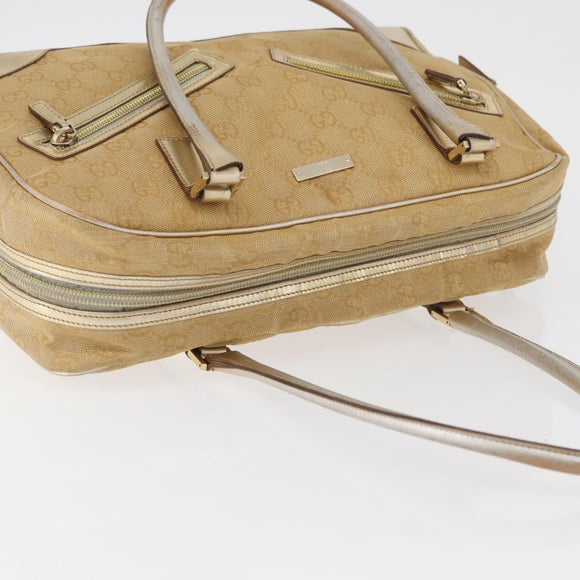 GUCCI GG Canvas Hand Bag Gold 002 1115 Auth 178250