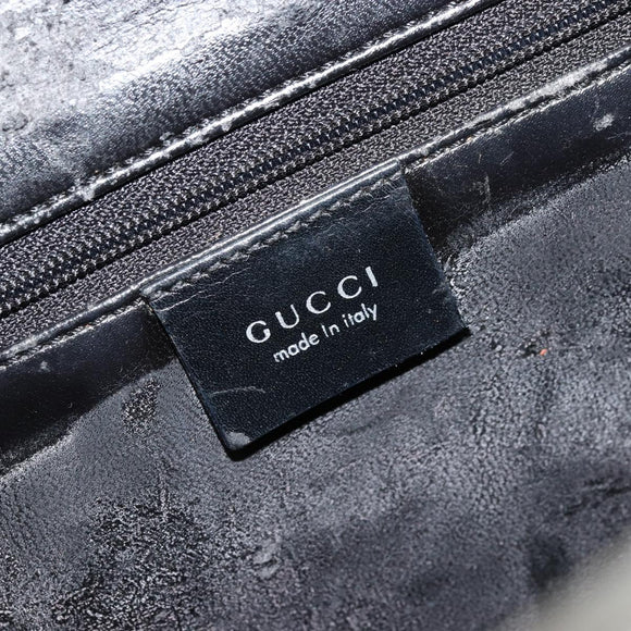 GUCCI Shoulder Bag Leather Black Silver 001 3038 Auth 178252