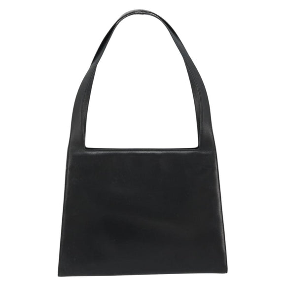GUCCI Shoulder Bag Leather Black Silver 001 3038 Auth 178252