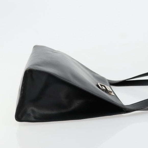 GUCCI Shoulder Bag Leather Black Silver 001 3038 Auth 178252