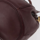 CARTIER Must Line Purse Shoulder Bag Leather Bordeaux Gold Auth 178254-14