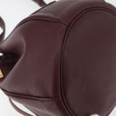 CARTIER Must Line Purse Shoulder Bag Leather Bordeaux Gold Auth 178254-15