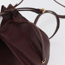 CARTIER Must Line Purse Shoulder Bag Leather Bordeaux Gold Auth 178254-10