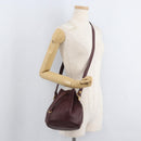 CARTIER Must Line Purse Shoulder Bag Leather Bordeaux Gold Auth 178254-20