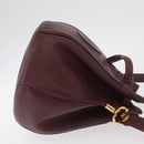 CARTIER Must Line Purse Shoulder Bag Leather Bordeaux Gold Auth 178254-3