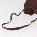 CARTIER Must Line Purse Shoulder Bag Leather Bordeaux Gold Auth 178254-7