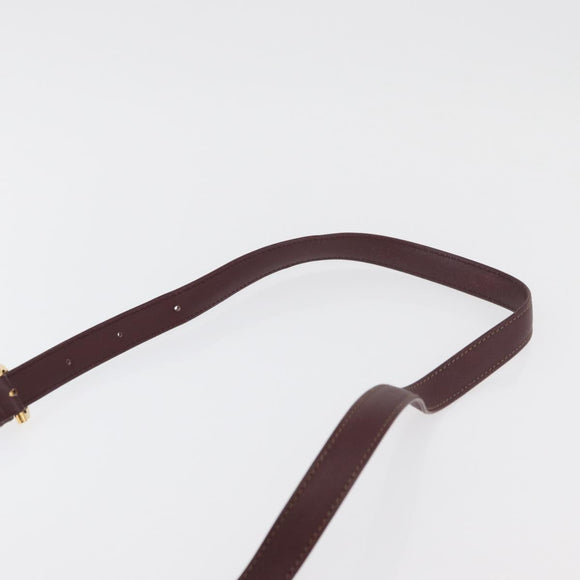 CARTIER Must Line Purse Shoulder Bag Leather Bordeaux Gold Auth 178254