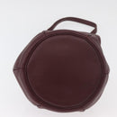 CARTIER Must Line Purse Shoulder Bag Leather Bordeaux Gold Auth 178254-5