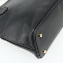GUCCI Bamboo Hand Bag Leather Black Gold Auth 178255-16