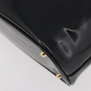 GUCCI Bamboo Hand Bag patent Black Gold 000 4781 0295 Auth 178256-17