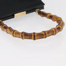 GUCCI Bamboo Hand Bag patent Black Gold 000 4781 0295 Auth 178256-7