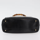GUCCI Bamboo Hand Bag patent Black Gold 000 4781 0295 Auth 178256-5
