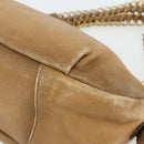 PRADA Chain Shoulder Bag Leather Beige Gold Auth 178257-10